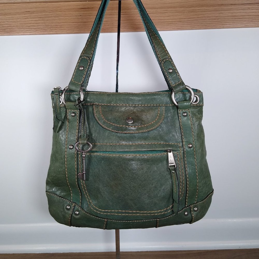 Fossil Long Live Vintage Green Leather Bag